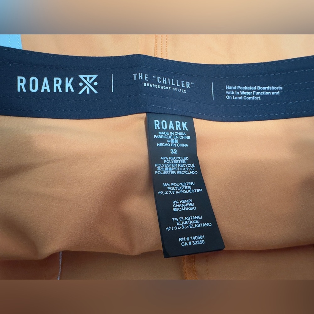 Roark Men's Bold Orange Board Shorts - Picture 4 of 5